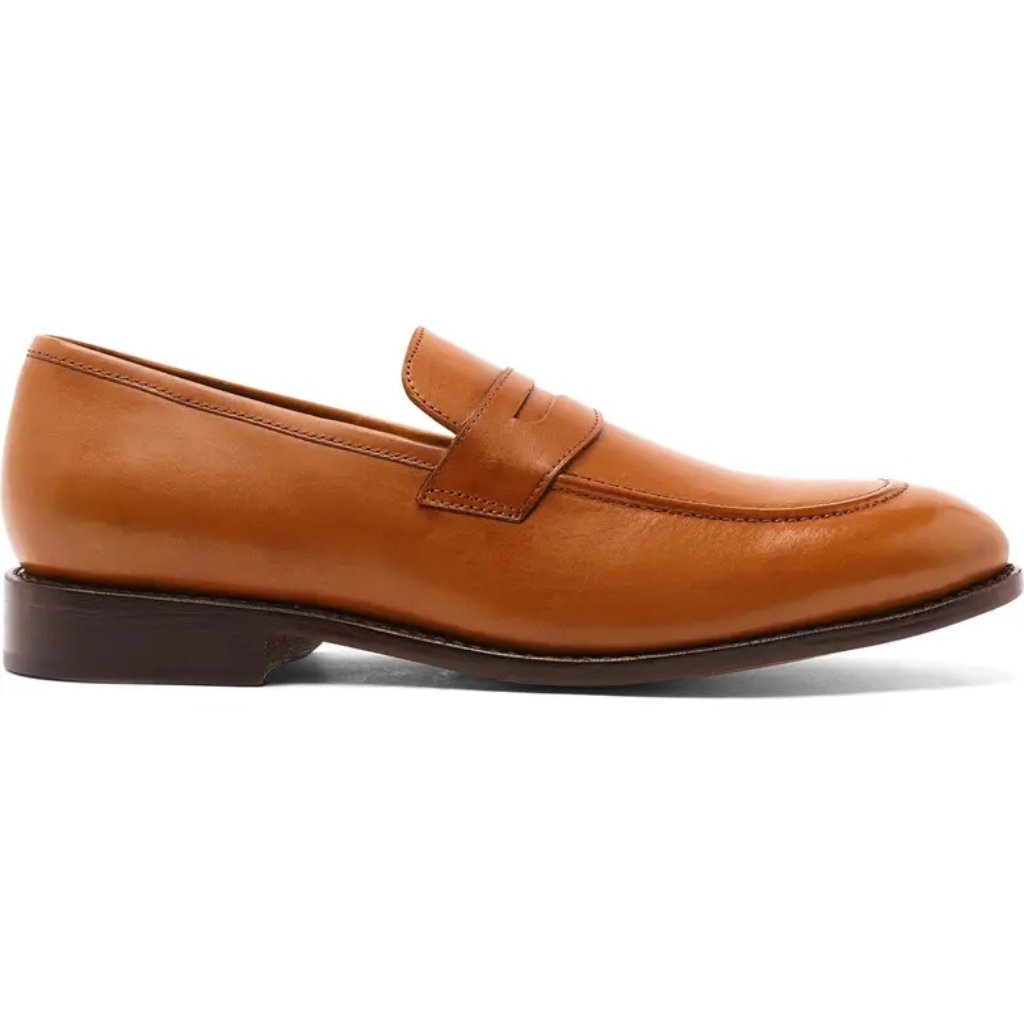 Anthony Veer Gerry Leather Penny Loafer In Tan